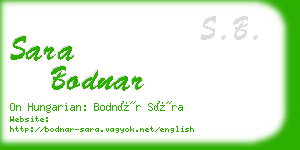 sara bodnar business card